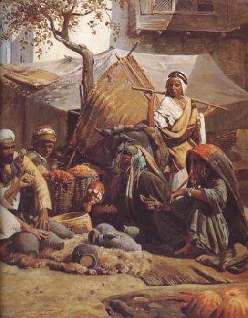Gustav Bauernfeind Marchandage de Poteries a Jaffa (mk32) France oil painting art